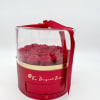 Make a bold statement with The Scarlet Bloom Box&mdash;a striking red round