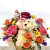 An array of different flowers, alstroemeria, carnations and statice or flowers of