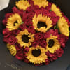 50 Red Roses and 10 Sunflowers.