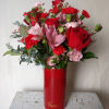 Sweet and romantic mix of alstroemeria, roses and carnations with assorted greens