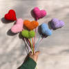 A small heart shape crochet as an addition to your bouquet or