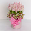 50. Blush Tulips in a ceramic vase 

Approx. 10-12&quot; Tall 

Standard -