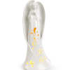 This 12 3/4  Inch Porcelain Angel has small embossed details and