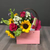 Pink bag with Sunflowers and Roses