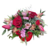 Crimson Bloom Delight is an exquisite arrangement featuring a striking red container