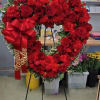 A Loving Heart Tribute created with Premium Red Rose, Red Carnations, outlined