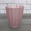Refined Pink Roses uses shorter rose stems in a colored glass vase
