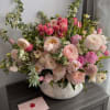 Stunning large size vase full of Tulips, Ranunculus, Peonies, and other mixed