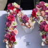 We create beautiful letters and numbers with fresh flowers for anniversary birthdays