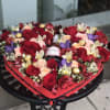 Customized heart with flowers and champagne bottle included in the price we