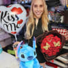 18 red roses Bouquet 
Stich 16 inch
heart balloon