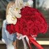 Huge box of 125 roses with gorgeous orchid on the top 
Premium