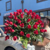 basket of 100 red roses