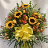 Beautiful vibrant colors with Yellow Roses, Orange Alstroemeria, White Snapdragons and other
