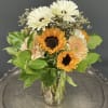 A bright and cheerful arrangement to bring a smile to your face.