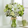 Beutiful mix flowers celebrate San Patrick day with colors green and white
