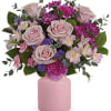 Sweet as can be, this pastel rose bouquet--arranged in a delightful frosted