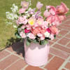 This elegant flower in a box features a stunning blend of tulips