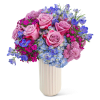 Indigo Twlight is a beautiful floral design featuring Roses, Hydrangea, Button Spray