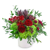Royal Enchantment is a stunning floral arrangement with deep burgundy and vibrant