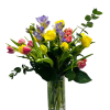 Tulips Spring Bouquet includes tulips, and greenery in a cylinder vase. 