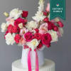 Pink ,blush and white flowers box one side only showed as the