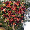 Large hearty shape with colorful and fresh flowers 