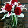 Our premium red roses are accented with the fragrance of these beautiful