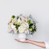 Garden Pave Style in a Textured White Vase arranged with a combo