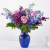 Capturing the dreamy feel of dusk, this artful mix of blue and