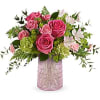 Surprise her with Teleflora&#039;s Sparkling Joy Bouquet-hot pink roses, pink spray roses
