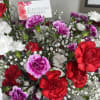 A vibrant arrangement of mixed carnations paired with the delicate beauty of