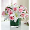 Soft color flowers in a cube