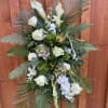 Medium size with Hydrangea, roses, calla lilies or snap dragons , and