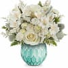 Elegant and stylish, this monochromatic white rose bouquet is elevated by a