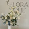 White blooms with a hint of blue. 

* This vase is sold
