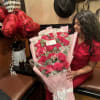 This large arrangement is a floral masterpiece, a perfect blend of colors