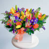 This bouquet is pure sunshine wrapped in a box! With bold yellow