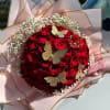 An elegant floral arrangement featuring delicate baby&#039;s breath, and a 50 exquisite