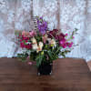 A mix of garden flowers alstroemeria and stock in vibrant assorted colors.