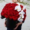 Valentina is a large and elegant arrangement with red roses and white