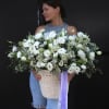 Princess is a basket with all white flowers. Mix of roses, hydrangea