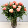 One Dozen red, tall, premium, Ecuadorian roses designed beautifully for that special