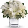 The price is nice, and the bouquet is spectacular!
Snowy-white roses, lilies, carnations