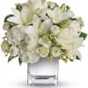 The price is nice, and the bouquet is spectacular!
Snowy-white roses, lilies, carnations