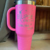 Keep your drink cold or warm with this 40 oz handled tumbler.