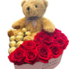 roses, ferrero and plush