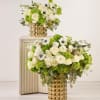 Our organic brass floral arrangement is a stunning combination of natural beauty