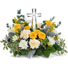 Yellow Spray Roses, Yellow Carnations, Solidago &amp; White Cushion Mums