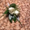 White Spray Rose Boutonniere with Wires